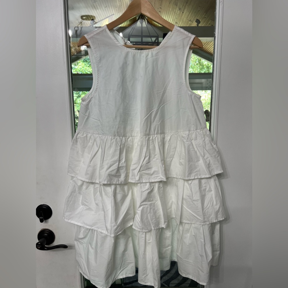 Who What Wear White Tiered Sleeveless Dress Size Small